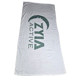 NEW Zyia Active Beach Towel White Velour Terry Cloth 30"x 60" Logo Swim Bath Spa